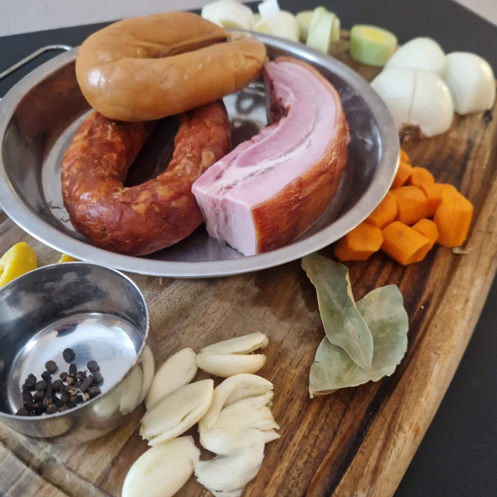 Stock ingredients for arroz de pato